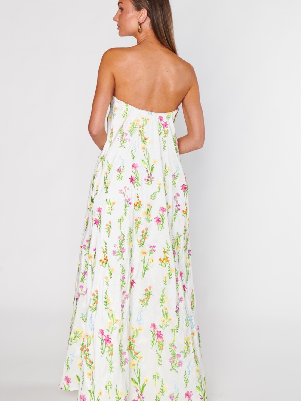 Show Me Your MuMu White Strapless Floral Maxi Dress - Picture 6 of 6